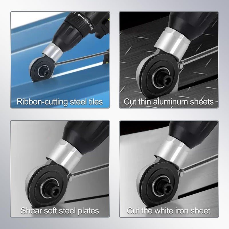 Jikbeed Metal Nibbler Drill Attachment - Electric Drill Shears Attachment Cutter Nibbler, Sheet Metal Cutter Tool Adapter, Specifically Designed for Cutting Flat Metal Sheets of 21 Gauge and Below - Image 4
